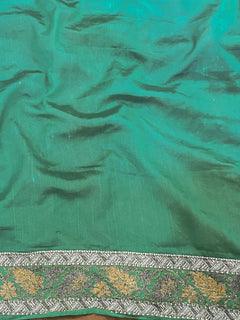 Banarasee Teal Georgette Zari Saree