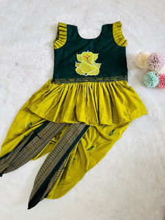 Bappa Kids Paithani Dhoti Set Combo for Raksha Bandhan