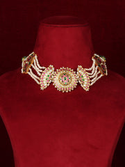 Real Pearls Gold Mishr Necklace Set MR-S852M