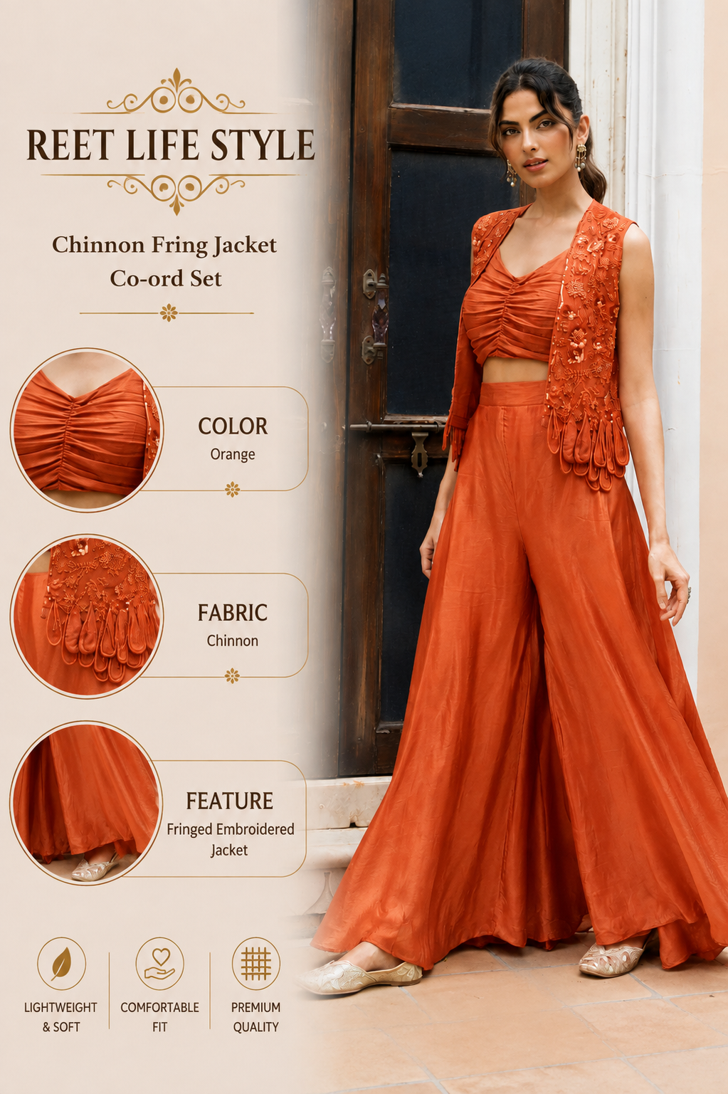 Fringe Flair Embroidered Jacket Set