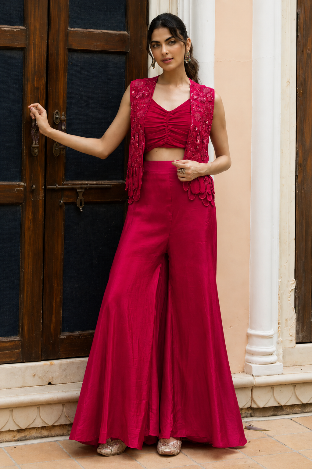 Fringe Flair Embroidered Jacket Set