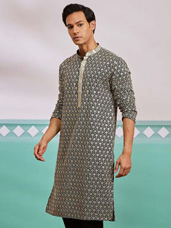 Meher Peach Embroidered Kurta