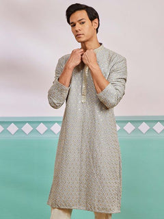 Meher Peach Embroidered Kurta