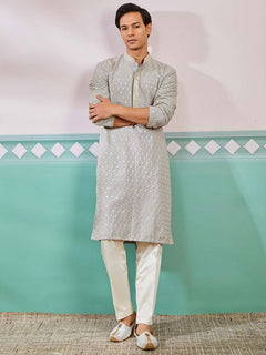 Meher Peach Embroidered Kurta