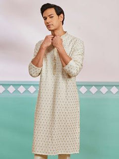 Meher Peach Embroidered Kurta