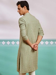 Meher Peach Embroidered Kurta
