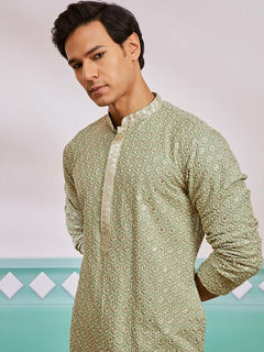 Meher Peach Embroidered Kurta