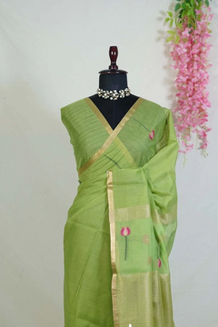 Anandhi Green Muslin Silk Saree