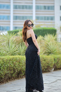 fitted waist midi dress