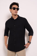black casual full sleeve shirt