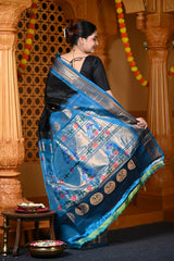 Blue silk saree