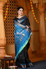 Black blue saree