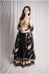 black golden skirt set
