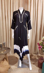 Black Leather Patchwork Dress