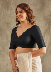 Black cotton blouse for saree