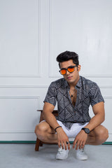 Short sleeve cotton shirt for men