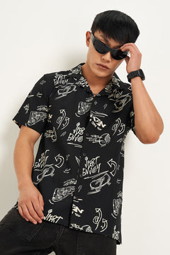 Casual black shirt men