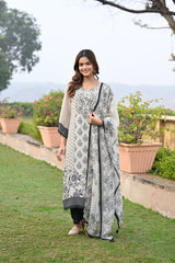 Black and white ethnic wear