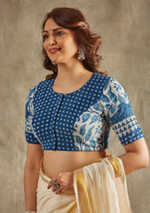Printed cotton blouse for saree