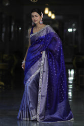 Banarasi Handloom Tissue Saree with Butti Design with a Stitched Blouse