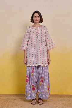 GINGHAM FLORAL PRINTED CO-ORD SET