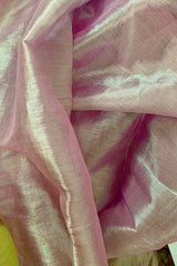 Blush Pink Handloom Tissue Saree