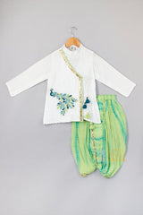 Boys Peacock Angarkha Kurta Dhoti Set