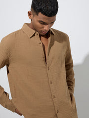 Men’s casual brown shirt