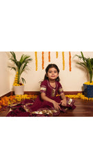Burgundy Anarkali Kids Set for Girls