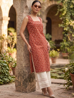 Ruhani Terracotta Printed Kurta