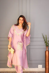 Lilac Chanderi Women Cord Set