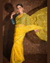 Women's Yellow Phulrani Khann Chandramukhi Saree