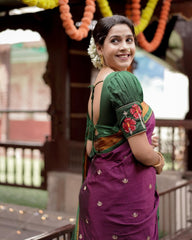 women’s peacock print saree