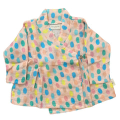 Colorful Polka Muslin Full Sleeves Angrakha Set