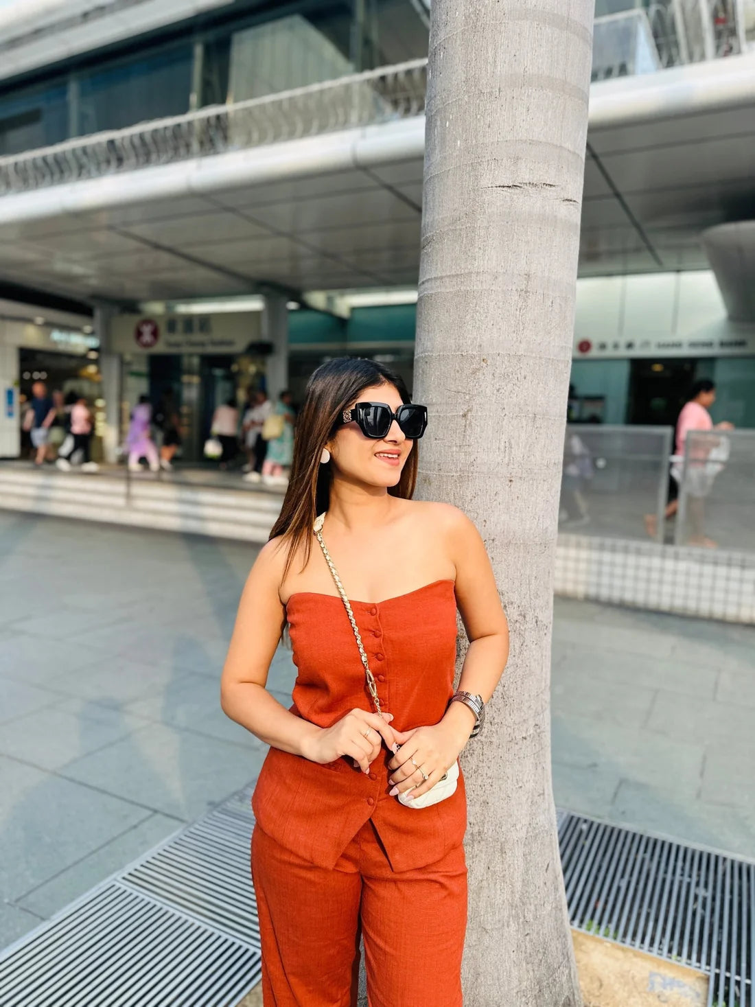 Terracotta Muse Button-Front Co-ord Set
