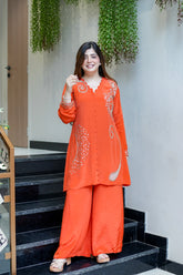 Crepe Khubani Embroidered Co-Ord Set