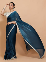 Crystal Blue Ready-to-Wear One Minute Pre Draped Saree
