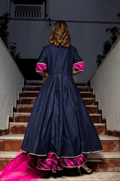 Royal Blue Angrakha