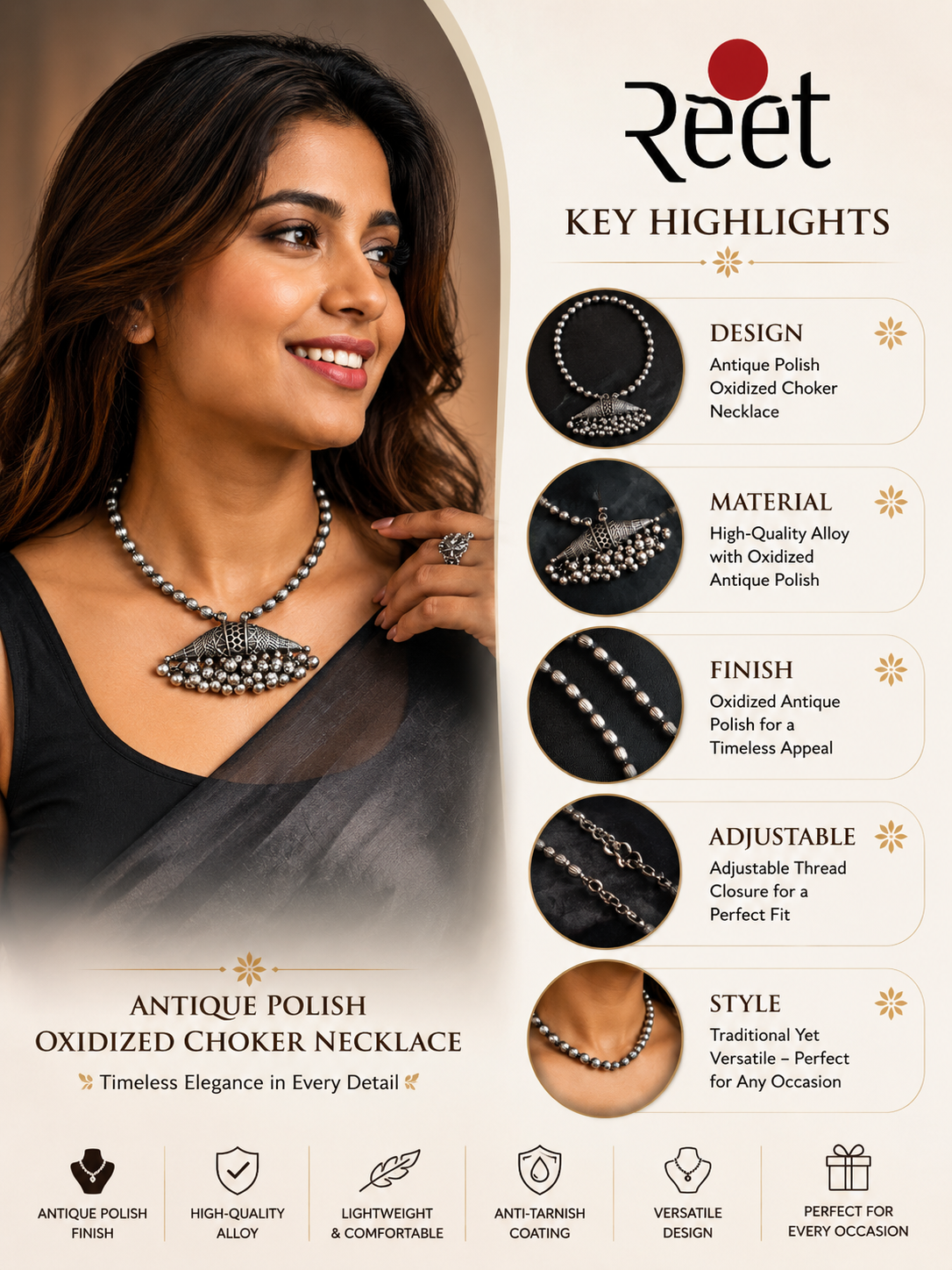 Antique Oxidized Choker Set