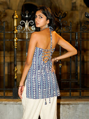 Halter neck cotton kurti