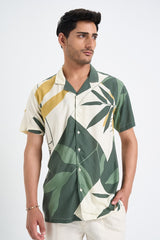 Half sleeve dark green shirt