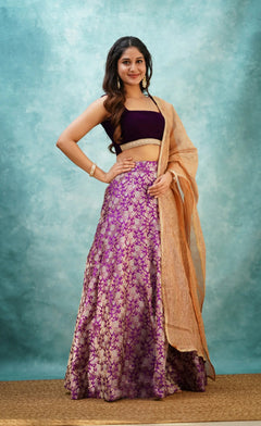 purple crop top set