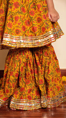 Darpan Mustard Kids Sharara Set for Girls