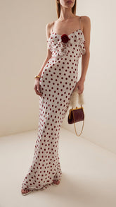Dot Rose Zip-Front Dress