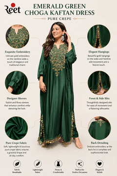 Emerald Green Choga Kaftan Dress