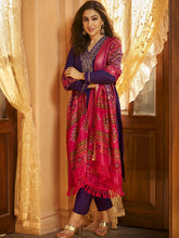 Deep Purple Zari Kurta Set
