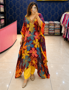Pure Crepe Digital Printed Kaftan Set