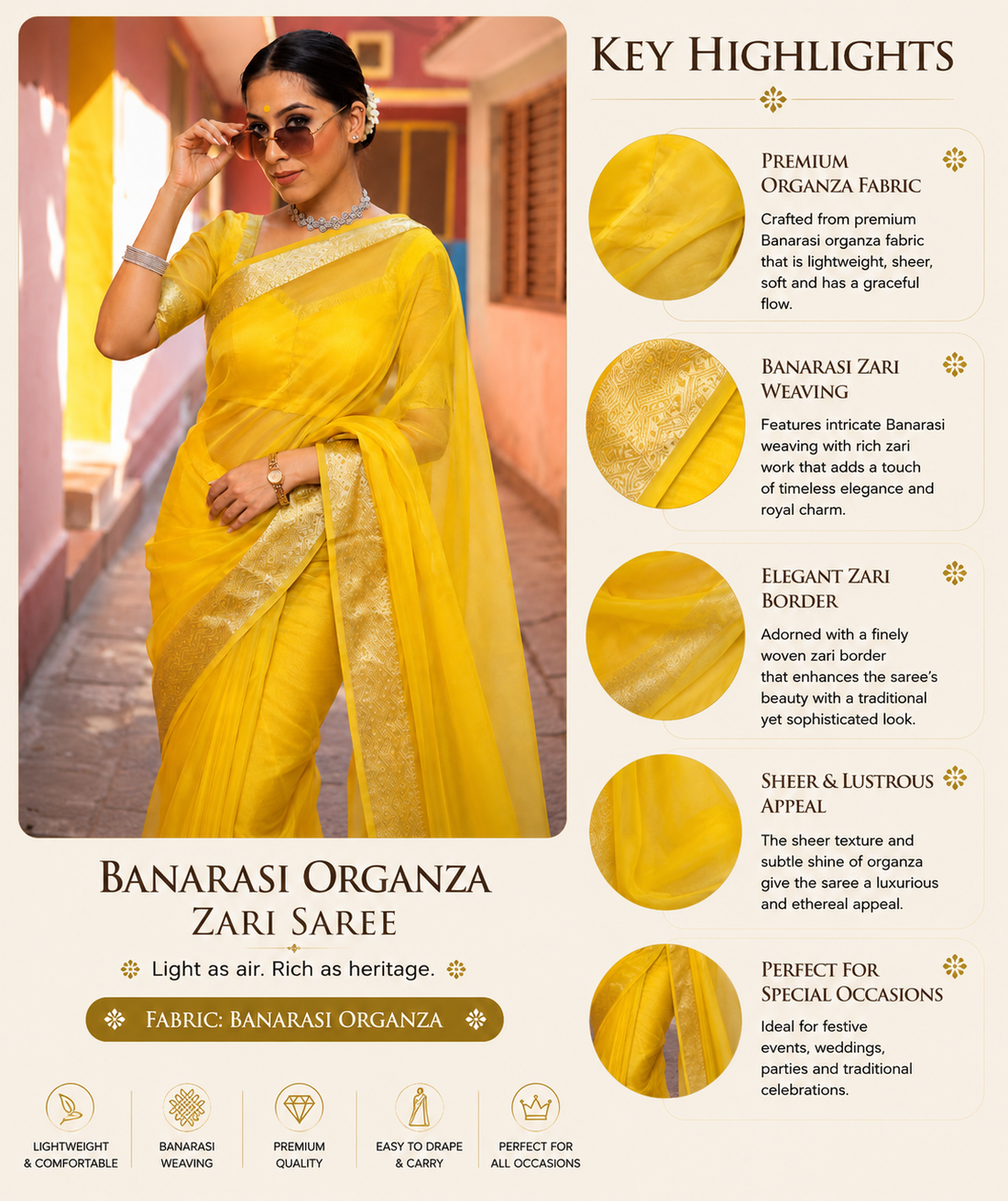 Banarasi Organza Zari Saree