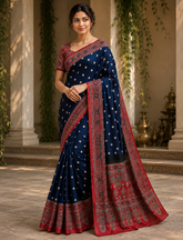 Ajrakh Grace Modal Bandhani Saree