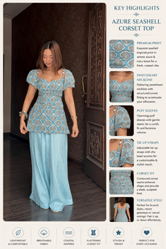 Azure Seashell Corset Top